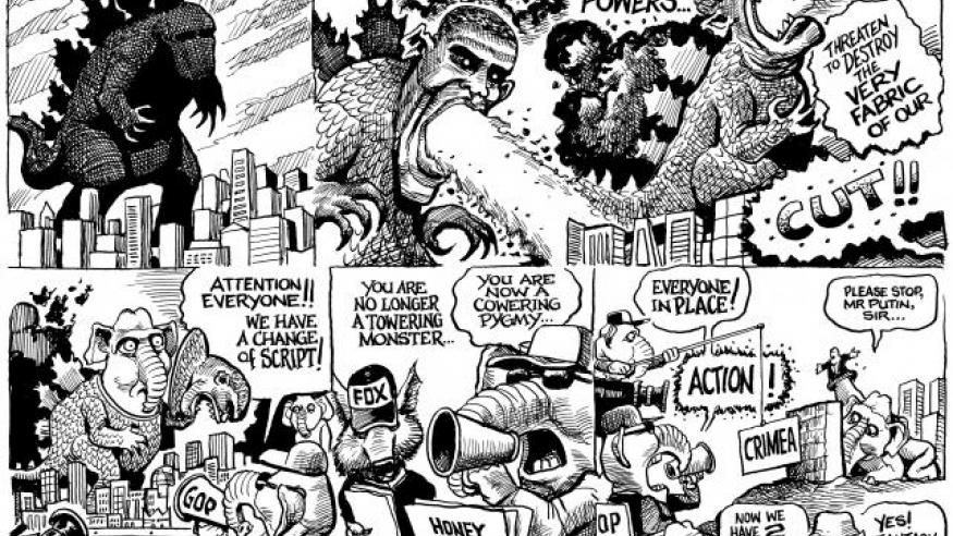 Barackzilla cartoon